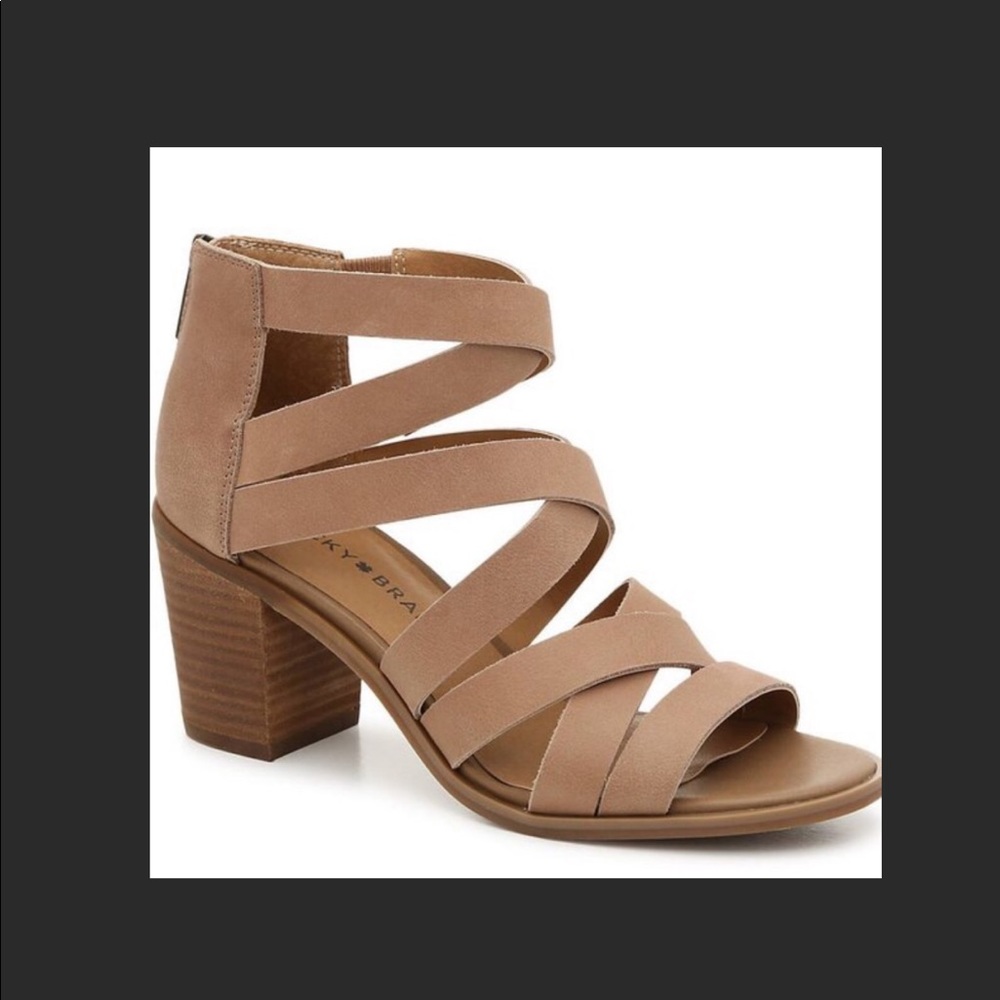 LUCKY brand stacked heel sandals Kallia gladiator